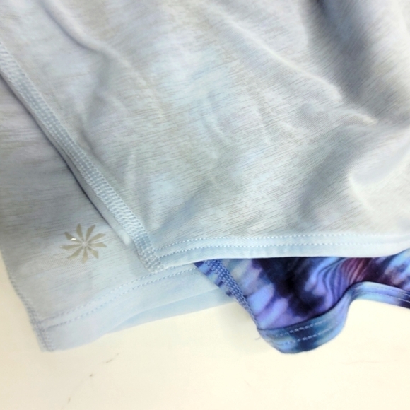 Athleta Girl Perfect Pair Tank   Shoreline Shibori Enchanted Blue Size XL/14 - Picture 8 of 12